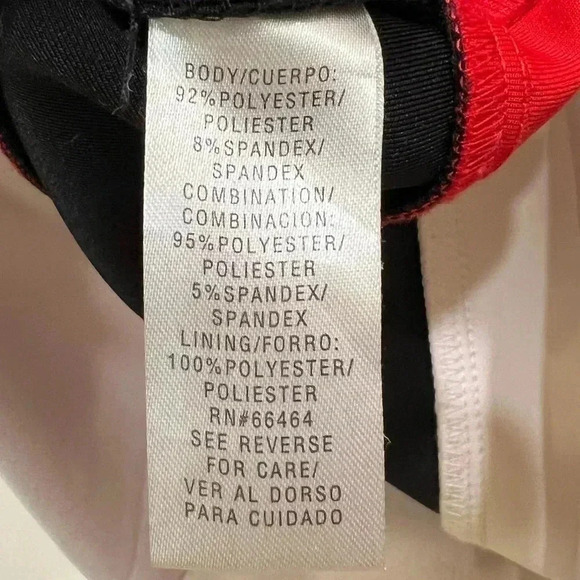 Sandra Darren Red Black and White Sleeveless Dress Size 14​ - Picture 10 of 11